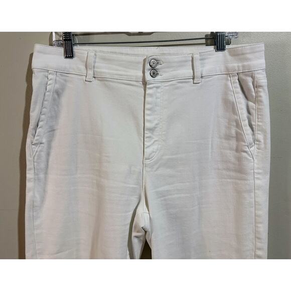 Talbots Flawless High Waist Wide Crop White Jeans Size 12 - Picture 2 of 7